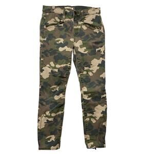 Gap Denim Green Camo Jeans, True Skinny Women's Size 28P Zipper Details Leg